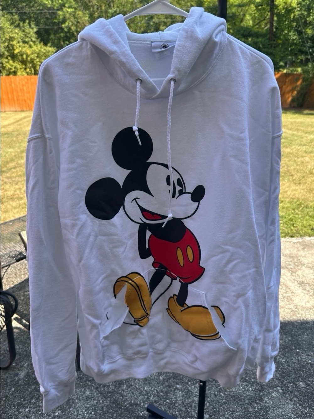 Disney World Mickey Mouse White Hoodie Sweatshirt XL